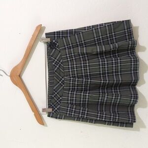 3/$20🌟 Joe B by Joe Benbasset Vintage Green Plaid Pleated Front Wrap Skirt XL